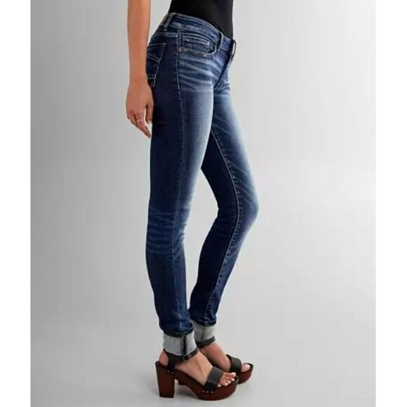 BKE Denim - Buckle BKE Stella 26R Cuffed Slim Fit Low Rise Skinny Blue Jeans Style ABK4211